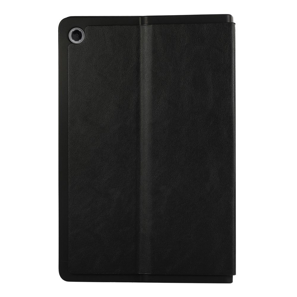 For Lenovo Tab Plus Shockproof Case PU Leather Tablet Cover with Stand - Black