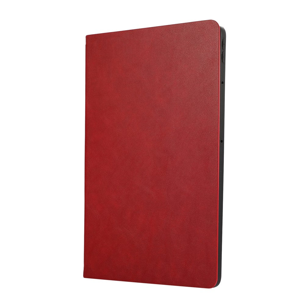 For Lenovo Tab Plus Shockproof Case PU Leather Tablet Cover with Stand - Red