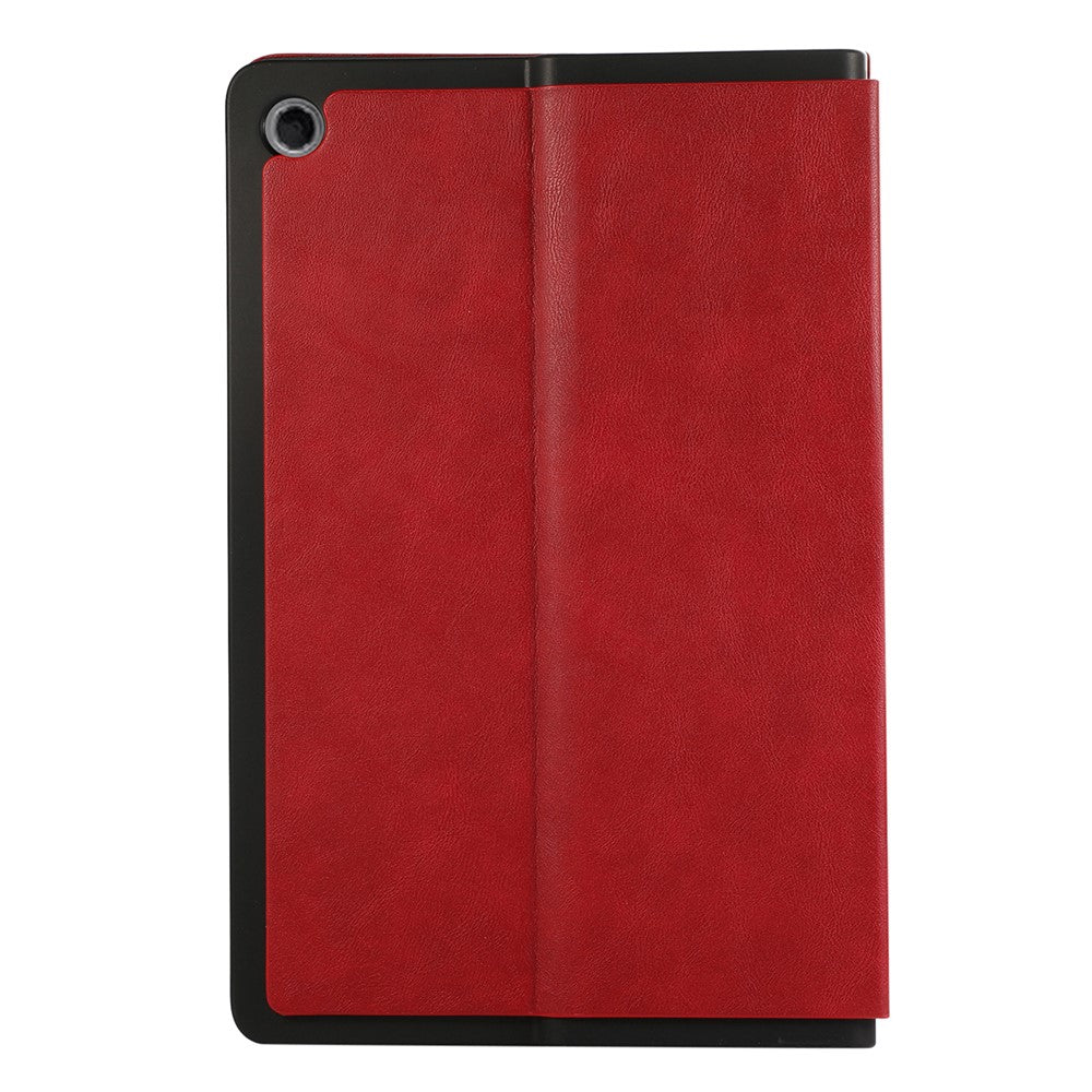 For Lenovo Tab Plus Shockproof Case PU Leather Tablet Cover with Stand - Red