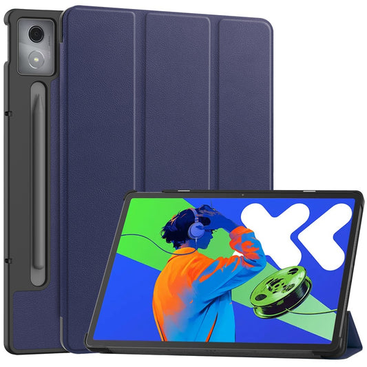 For Lenovo Xiaoxin Pad Pro 12.7 inch Case Anti-Drop Leather Stand Tablet Cover - Blue
