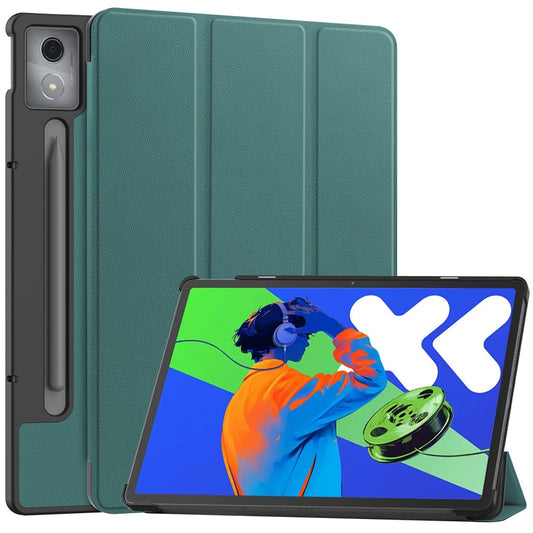 For Lenovo Xiaoxin Pad Pro 12.7 inch Case Anti-Drop Leather Stand Tablet Cover - Green