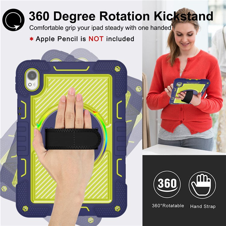 For Huawei MatePad 11.5 S Case Silicone+PC Kickstand Tablet Cover with Shoulder Strap - Navy Blue+Green