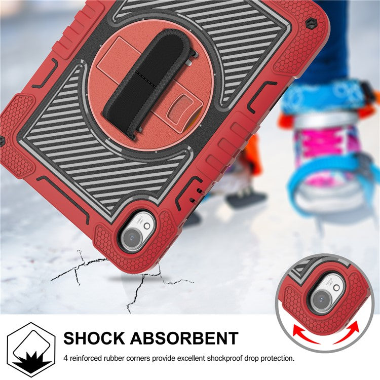 For Huawei MatePad 11.5 S Case Silicone+PC Kickstand Tablet Cover with Shoulder Strap - Red+Black