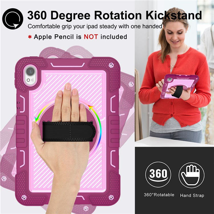 For Huawei MatePad 11.5 S Case Silicone+PC Kickstand Tablet Cover with Shoulder Strap - Rose+Pink