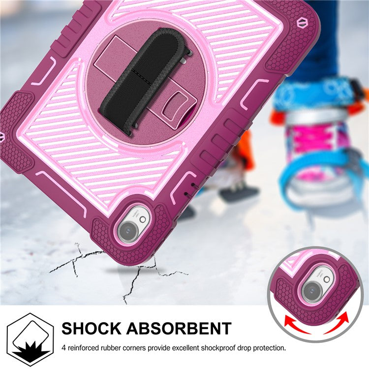 For Huawei MatePad 11.5 S Case Silicone+PC Kickstand Tablet Cover with Shoulder Strap - Rose+Pink