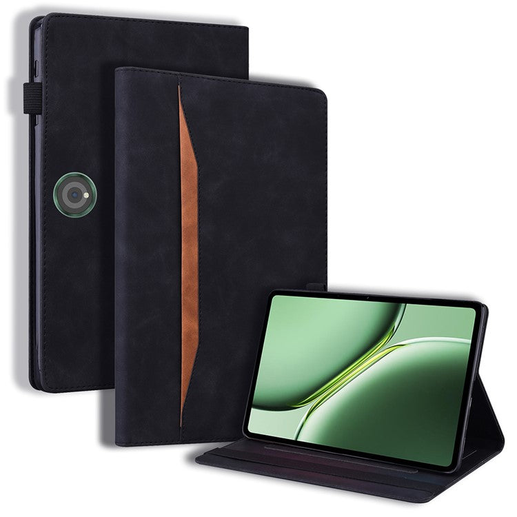 For OnePlus Pad 2 / Pad Pro Case PU Leather Business Folio Protective Tablet Cover Card Holder - Black