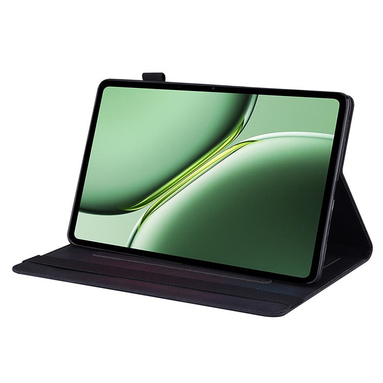 For OnePlus Pad 2 / Pad Pro Case PU Leather Business Folio Protective Tablet Cover Card Holder - Black