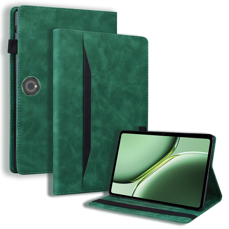 For OnePlus Pad 2 / Pad Pro Case PU Leather Business Folio Protective Tablet Cover Card Holder - Green