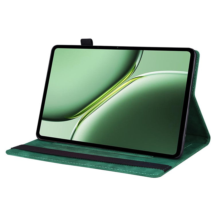 For OnePlus Pad 2 / Pad Pro Case PU Leather Business Folio Protective Tablet Cover Card Holder - Green
