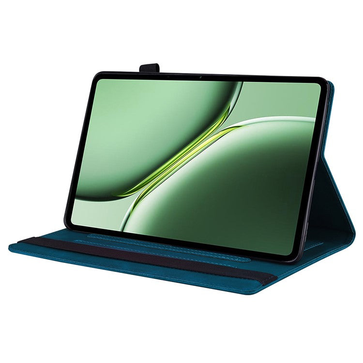 For OnePlus Pad 2 / Pad Pro Case PU Leather Business Folio Protective Tablet Cover Card Holder - Blue