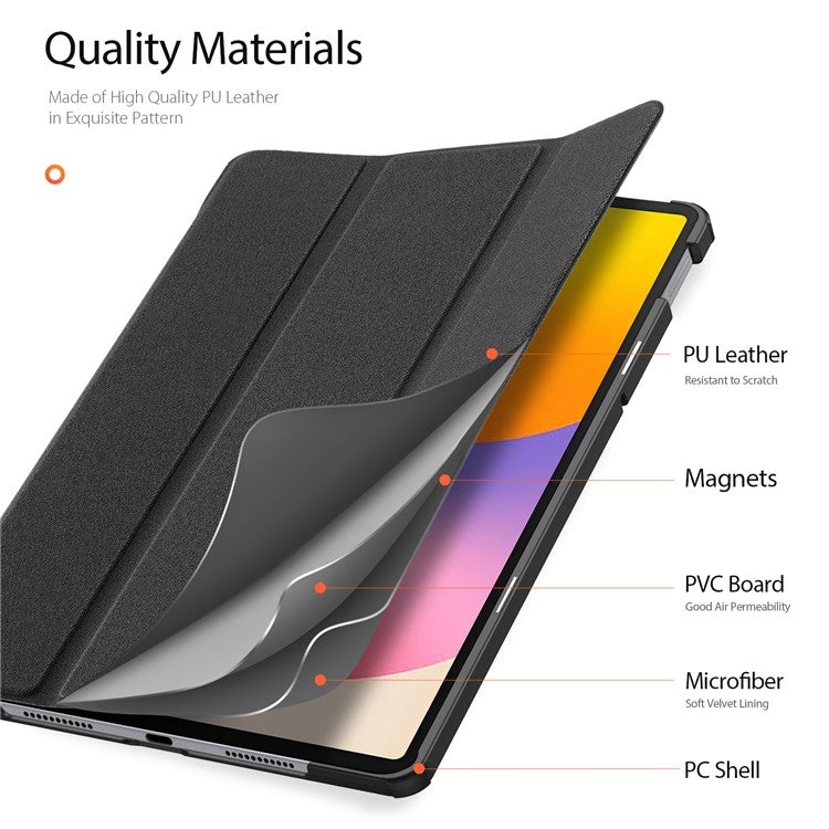DUX DUCIS Domo Series for Huawei MatePad SE 11 Case Tri-Fold Stand Leather Cover Auto Wake / Sleep - Black