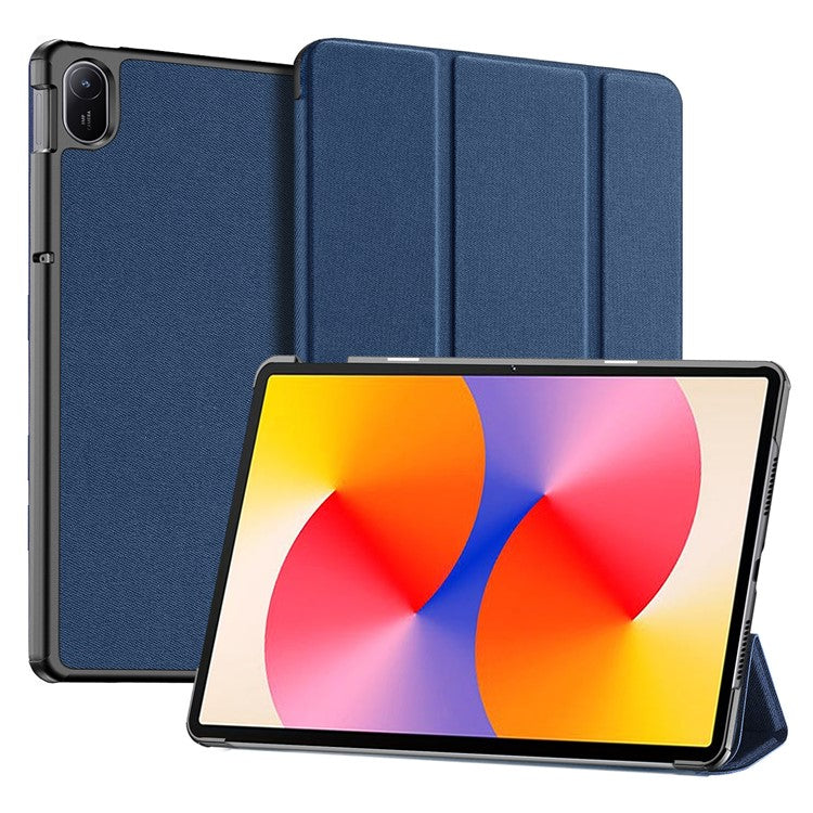 DUX DUCIS Domo Series for Huawei MatePad SE 11 Case Tri-fold Stand Leather Cover Auto Wake / Sleep - Blue