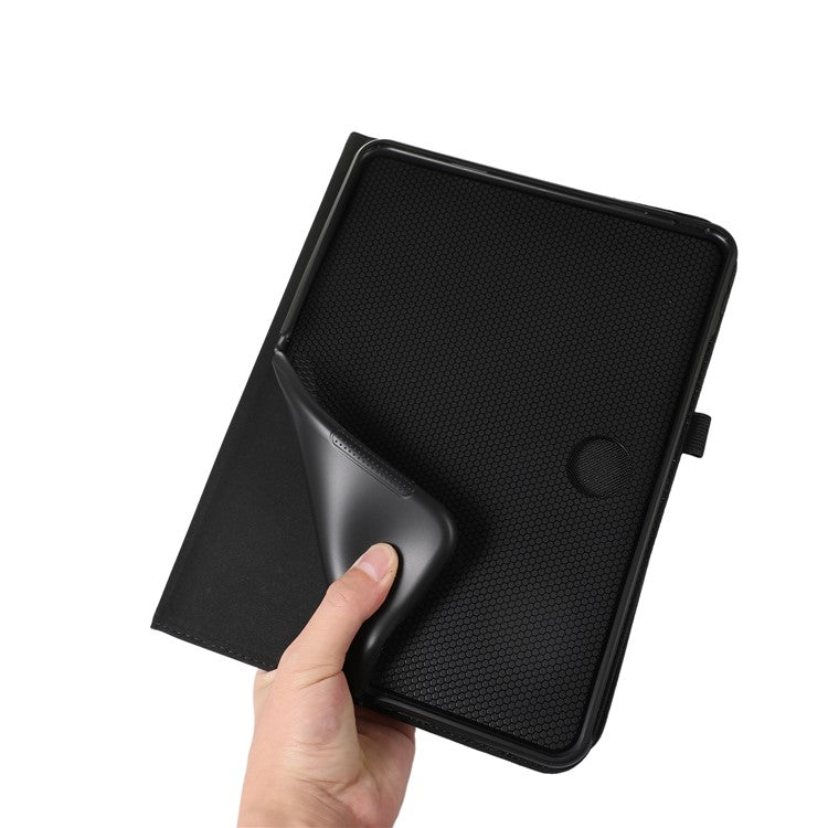 For OnePlus Pad Pro Leather Case Card Holder Cloth Texture Tablet Stand Cover - Black