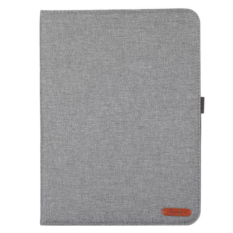 For OnePlus Pad Pro Leather Case Card Holder Cloth Texture Tablet Stand Cover - Grey