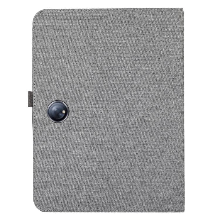 For OnePlus Pad Pro Leather Case Card Holder Cloth Texture Tablet Stand Cover - Grey