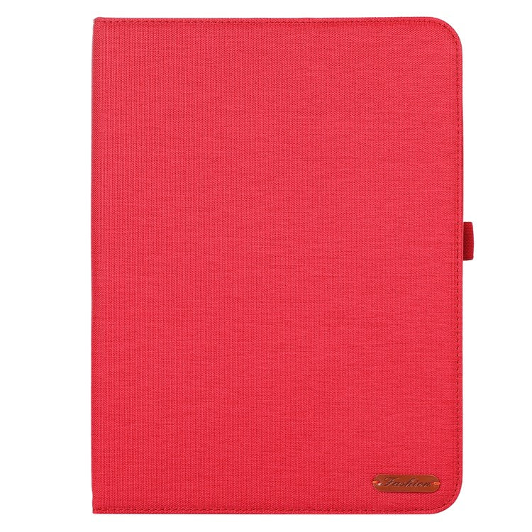 For OnePlus Pad Pro Leather Case Card Holder Cloth Texture Tablet Stand Cover - Red