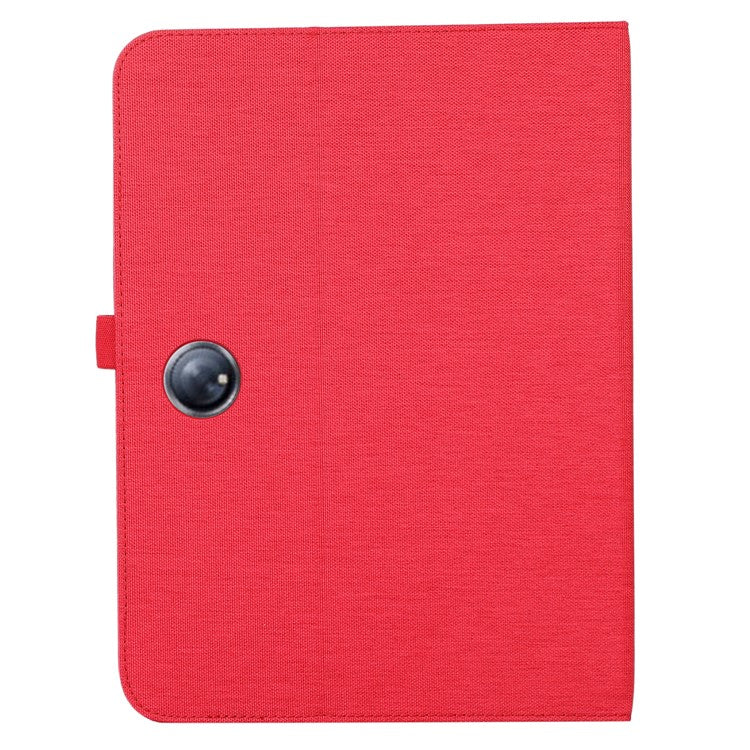 For OnePlus Pad Pro Leather Case Card Holder Cloth Texture Tablet Stand Cover - Red