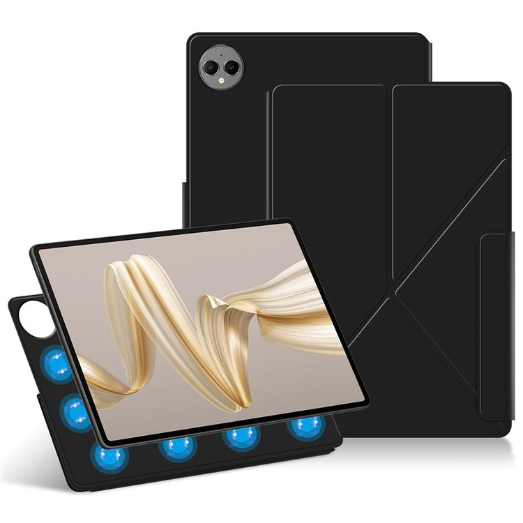 For Huawei MatePad Pro 12.2 (2024) Leather Case Origami Stand Magnetic Tablet Cover Auto Wake / Sleep - Black