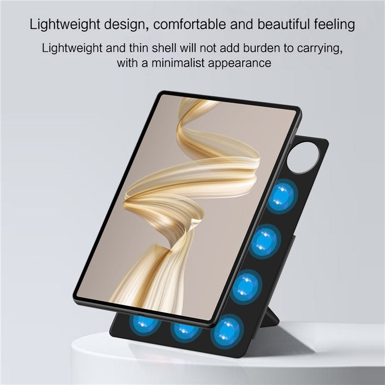 For Huawei MatePad Pro 12.2 (2024) Leather Case Origami Stand Magnetic Tablet Cover Auto Wake / Sleep - Black