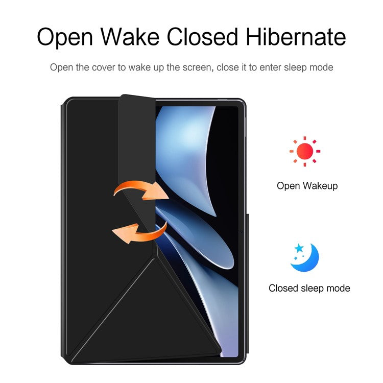 For Huawei MatePad Air (2024) Leather Case Origami Stand Magnetic Tablet Cover Auto Wake / Sleep - Black