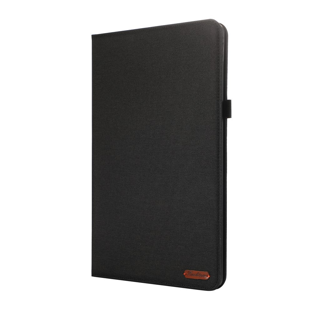 For Lenovo Xiaoxin Pad Pro 12.7 inch Leather Case Card Holder Cloth Texture Tablet Stand Cover - Black
