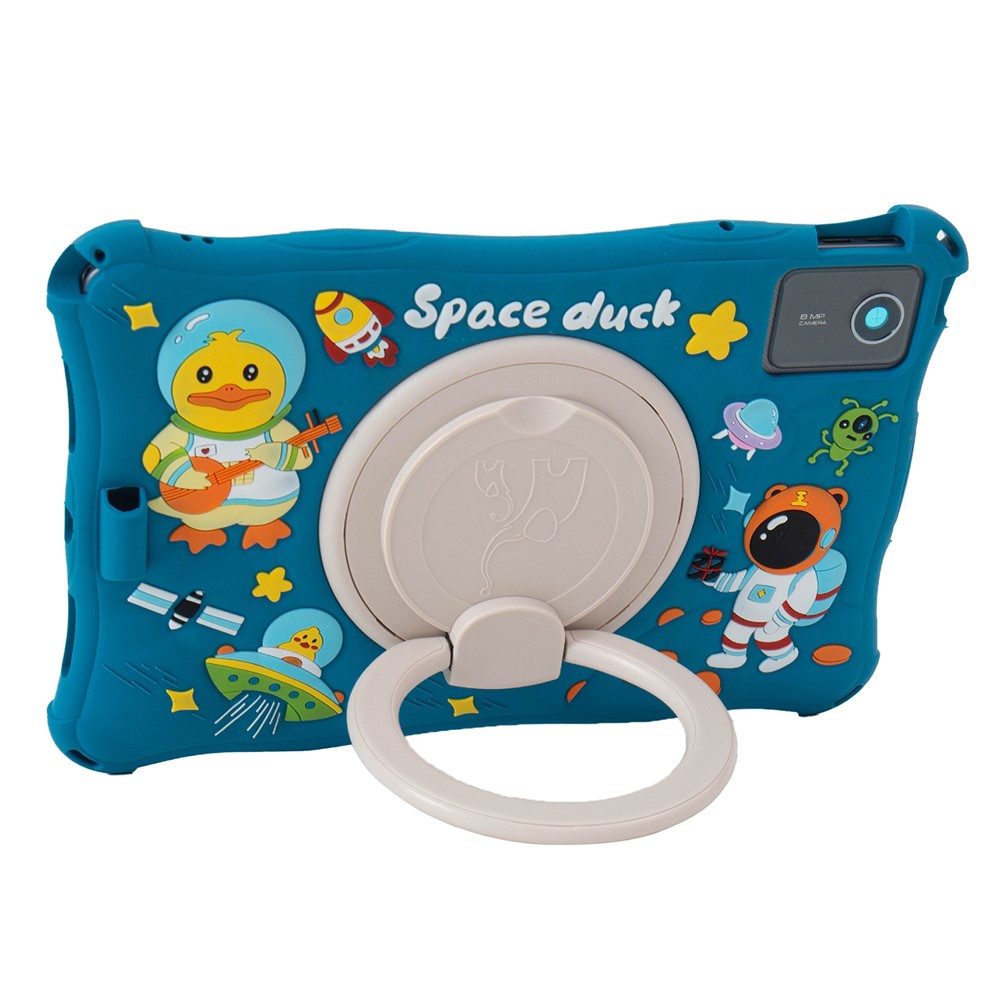 For Lenovo Tab M11 TB330FU / 331FC / Xiaoxin Pad 11 2024 Case Kickstand Cartoon Silicone Tablet Cover - Dark Blue