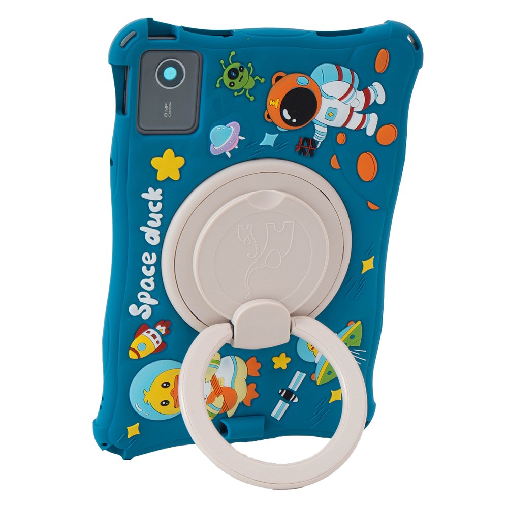 For Lenovo Tab M11 TB330FU / 331FC / Xiaoxin Pad 11 2024 Case Kickstand Cartoon Silicone Tablet Cover - Dark Blue