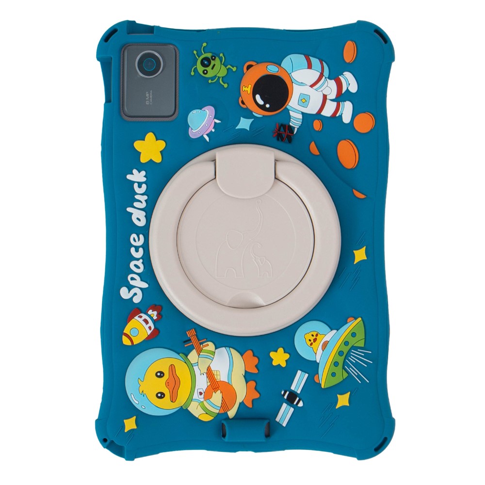 For Lenovo Tab M11 TB330FU / 331FC / Xiaoxin Pad 11 2024 Case Kickstand Cartoon Silicone Tablet Cover - Dark Blue