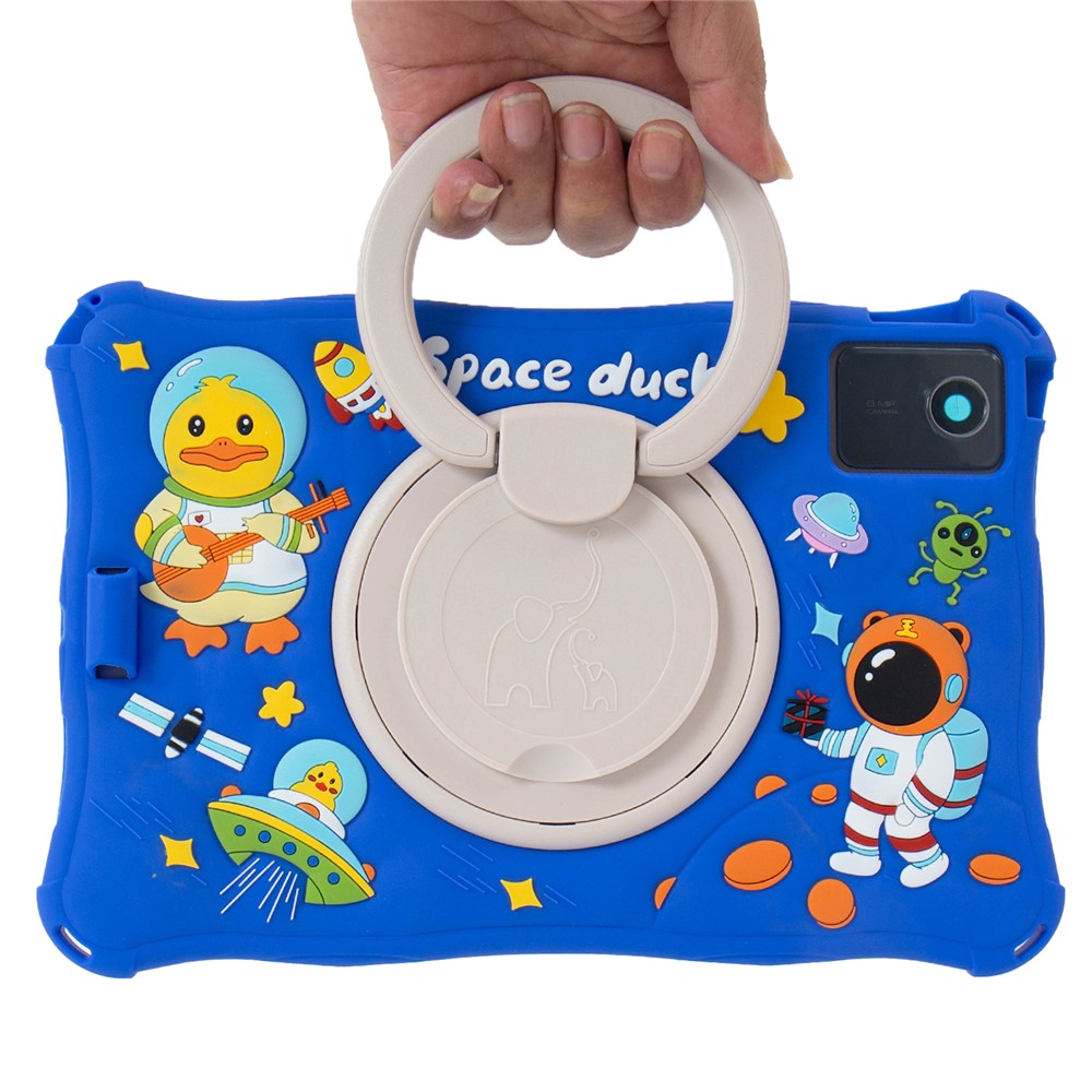 For Lenovo Tab M11 TB330FU / 331FC / Xiaoxin Pad 11 2024 Case Kickstand Cartoon Silicone Tablet Cover - Blue