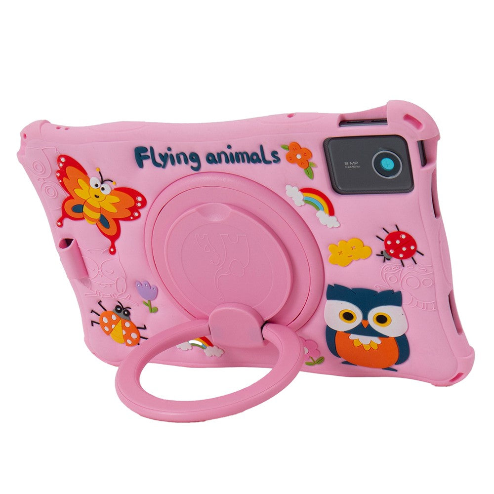 For Lenovo Tab M11 TB330FU / 331FC / Xiaoxin Pad 11 2024 Case Kickstand Cartoon Silicone Tablet Cover - Pink
