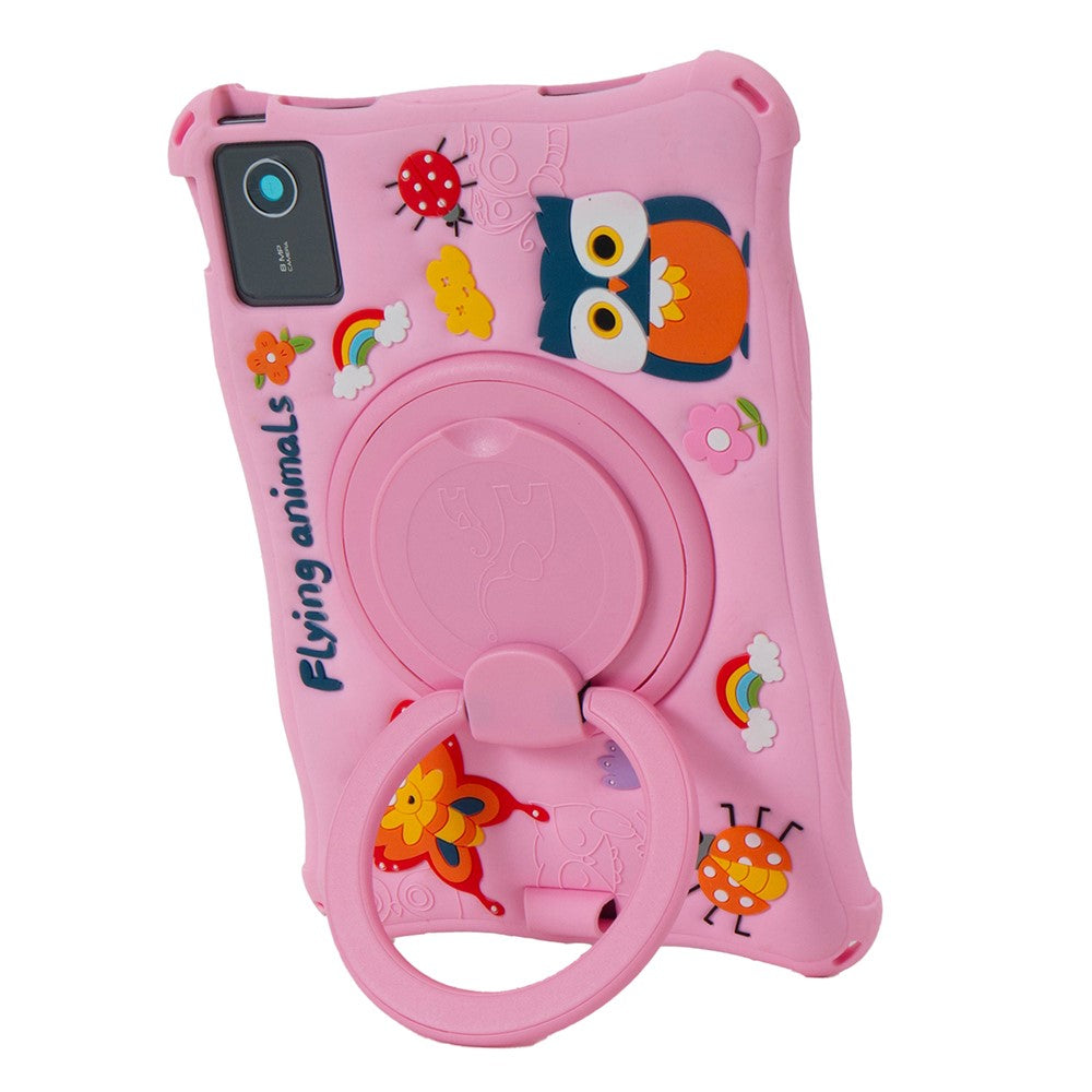 For Lenovo Tab M11 TB330FU / 331FC / Xiaoxin Pad 11 2024 Case Kickstand Cartoon Silicone Tablet Cover - Pink