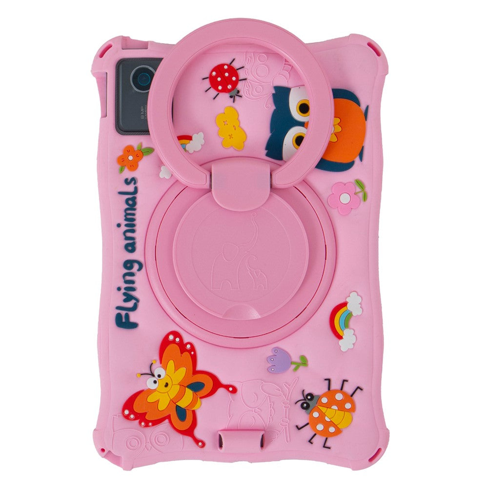 For Lenovo Tab M11 TB330FU / 331FC / Xiaoxin Pad 11 2024 Case Kickstand Cartoon Silicone Tablet Cover - Pink