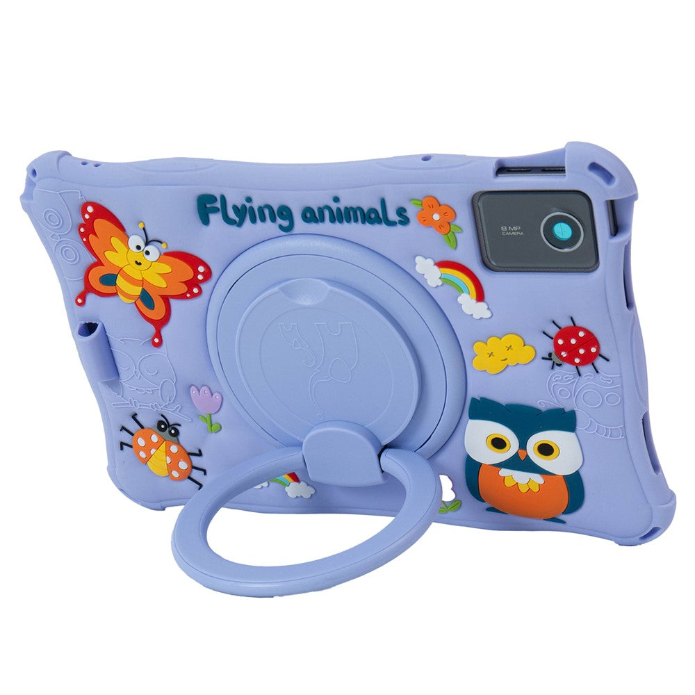 For Lenovo Tab M11 TB330FU / 331FC / Xiaoxin Pad 11 2024 Case Kickstand Cartoon Silicone Tablet Cover - Purple