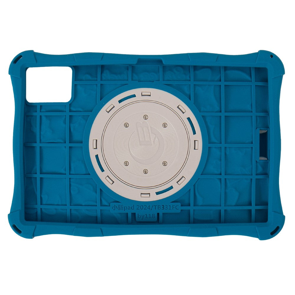 For Lenovo Tab M11 TB330FU / 331FC / Xiaoxin Pad 11 2024 Case with Shoulder Strap Kickstand Cartoon Silicone Cover - Dark Blue