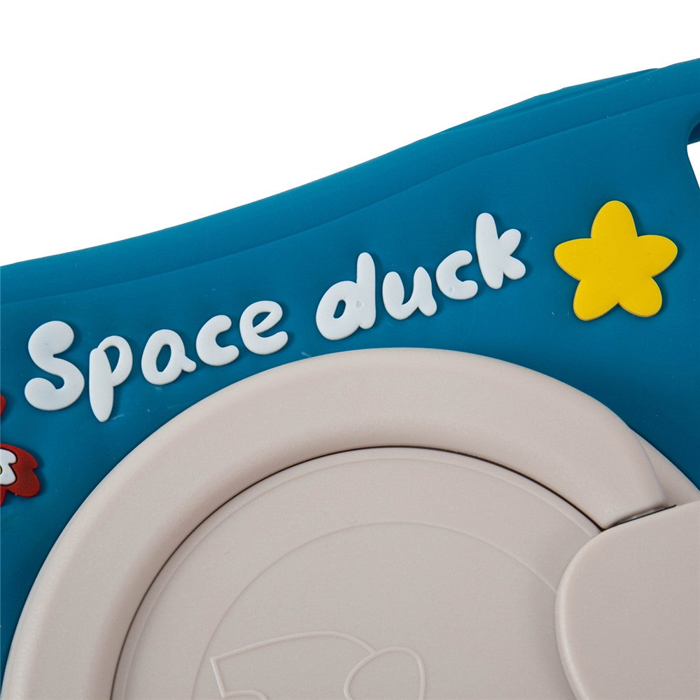 For Lenovo Tab M11 TB330FU / 331FC / Xiaoxin Pad 11 2024 Case with Shoulder Strap Kickstand Cartoon Silicone Cover - Dark Blue