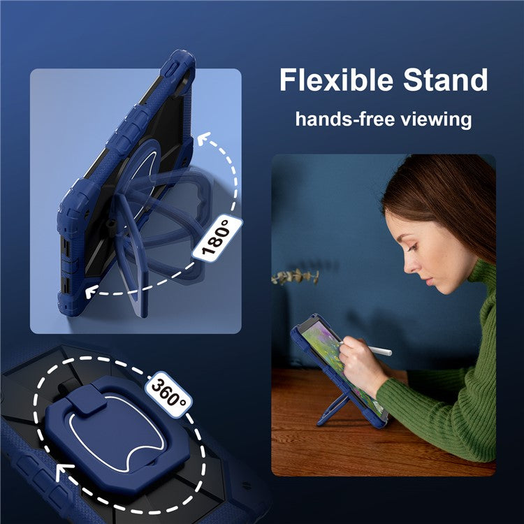 For Huawei MatePad SE 11 Kickstand Case Silicone+PC Tablet Cover - Navy Blue / Black