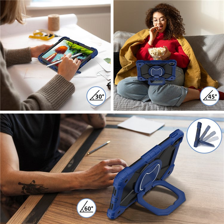 For Huawei MatePad SE 11 Kickstand Case Silicone+PC Tablet Cover - Navy Blue / Black