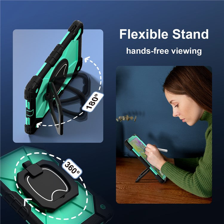 For Huawei MatePad SE 11 Kickstand Case Silicone+PC Tablet Cover - Black / Mint Green