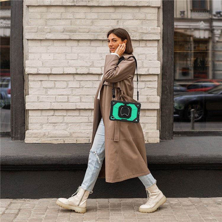 For Huawei MatePad SE 11 Kickstand Case Silicone+PC Tablet Cover - Black / Mint Green