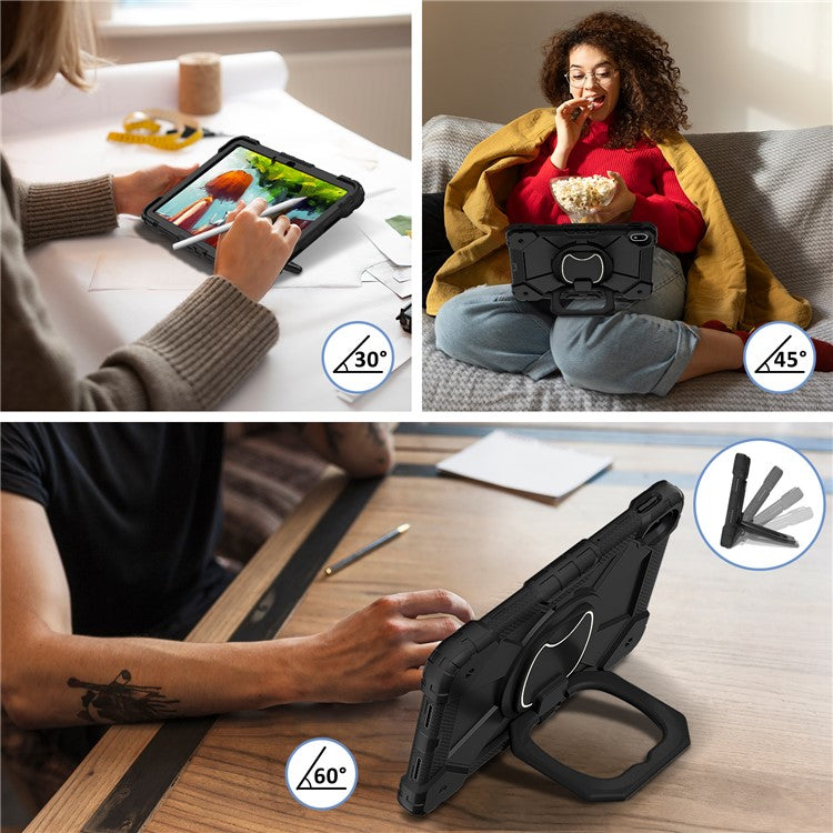 For Huawei MatePad SE 11 Kickstand Case Silicone+PC Tablet Cover - Black / Black