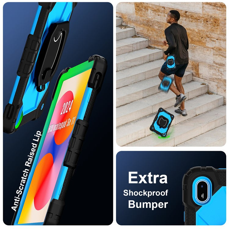 For Huawei MatePad SE 11 Kickstand Case Silicone+PC Tablet Cover - Black / Blue