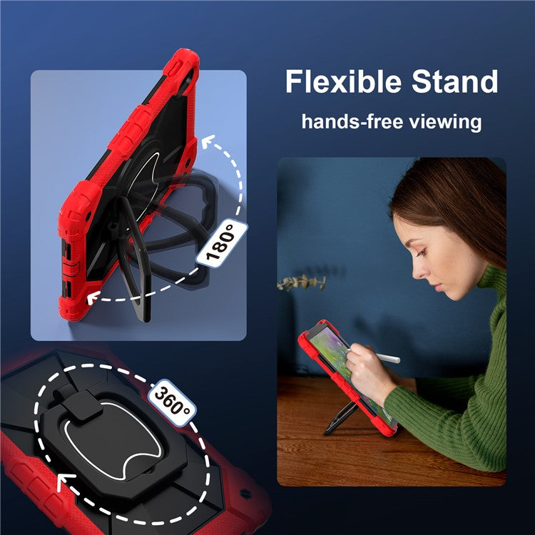 For Huawei MatePad SE 11 Kickstand Case Silicone+PC Tablet Cover - Red / Black