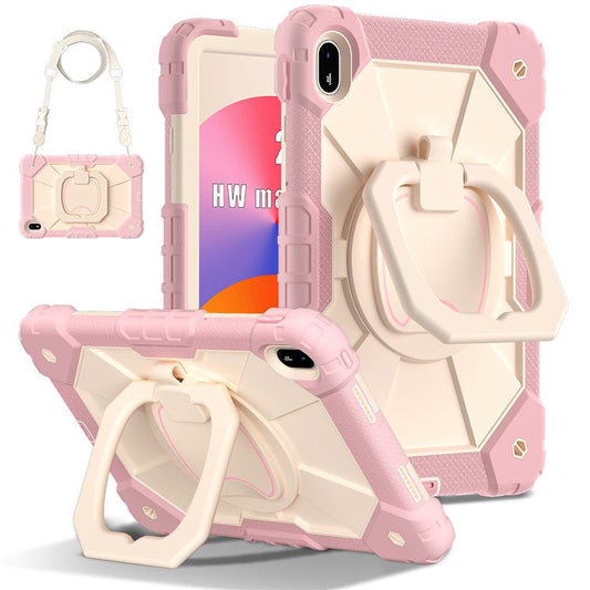 For Huawei MatePad SE 11 Kickstand Case Silicone+PC Tablet Cover - Rose Gold