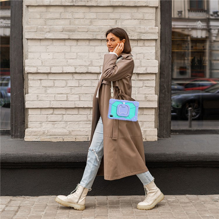 For Huawei MatePad SE 11 Kickstand Case Silicone+PC Tablet Cover - Light Purple / Mint Green