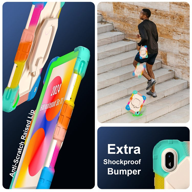 For Huawei MatePad SE 11 Kickstand Case Silicone+PC Tablet Cover - Colorful / Blue