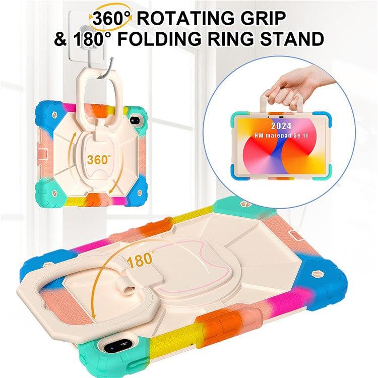 For Huawei MatePad SE 11 Kickstand Case Silicone+PC Tablet Cover - Colorful / Blue