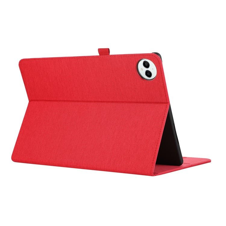 For Huawei MatePad Pro 12.2 (2024) Leather Case Card Holder Cloth Texture Tablet Stand Cover - Red