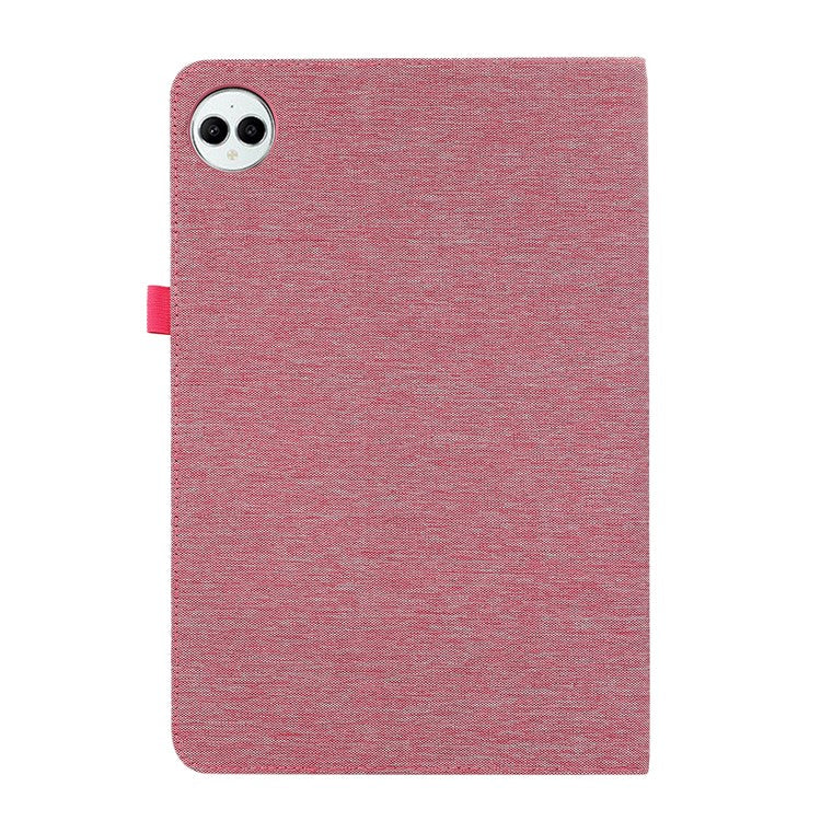 For Huawei MatePad Pro 12.2 (2024) Leather Case Card Holder Cloth Texture Tablet Stand Cover - Pink