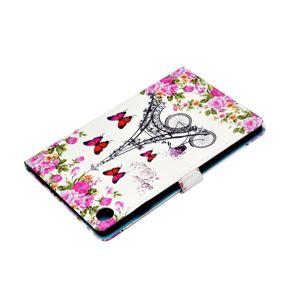 PU Leather Stand Tablet Case for Lenovo Tab M10 Plus (3rd Gen) / Xiaoxin Pad 2022 10.6 inch, Stitching Pattern Printing Card Holder Cover - Flower / Tower