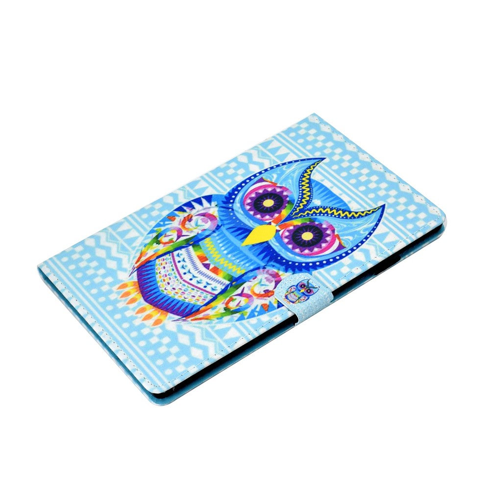 PU Leather Stand Tablet Case for Lenovo Tab M10 Plus (3rd Gen) / Xiaoxin Pad 2022 10.6 inch, Stitching Pattern Printing Card Holder Cover - Colorful Owl